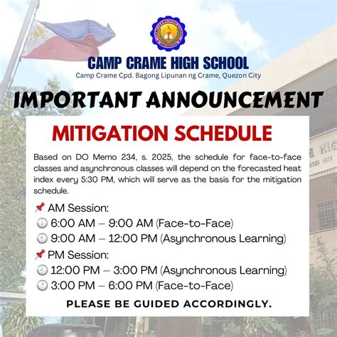 camp crame mass schedule.